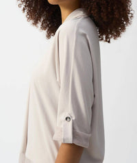 Joseph Ribkoff - Mesh Insert 3/4 Sleeve V-neck Top