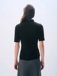 White + Warren - Cashmere Ribbed Mockneck Top