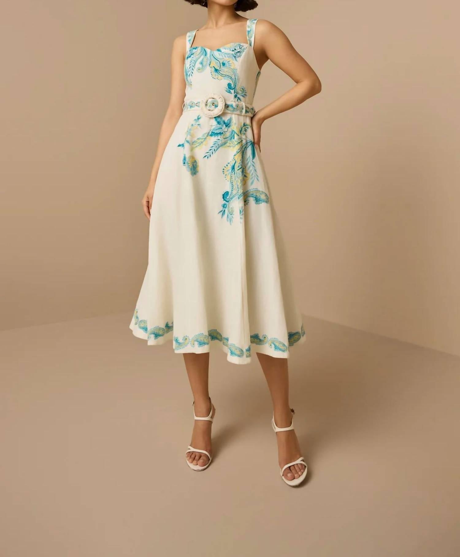 Hemant & Nandita - Midi Dress With Bucket Belt