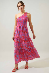 Sugarlips - Smocked One Shoulder Lys Maxi Dress