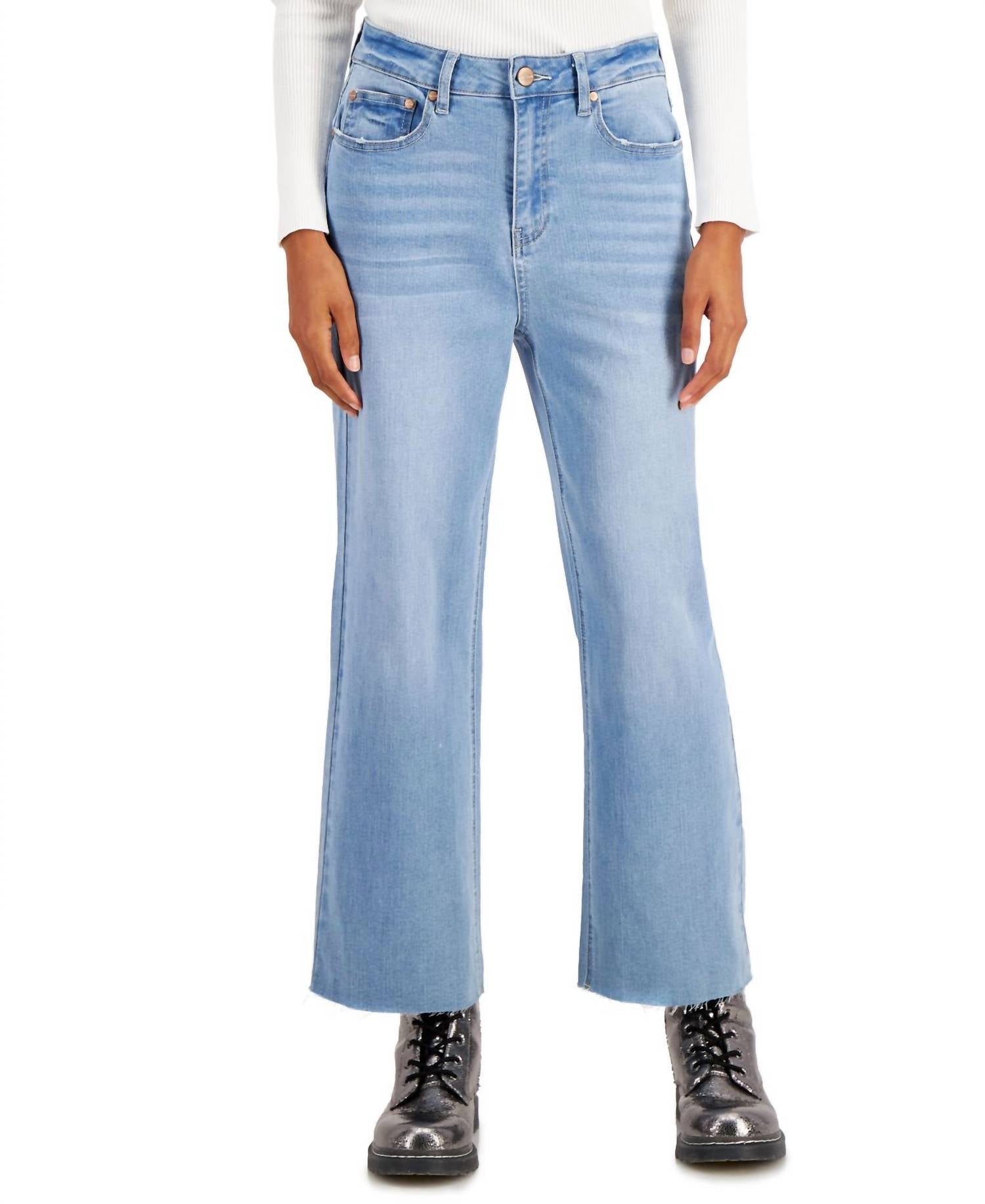 Indigo Saints - Women's Raw-hem Wide-leg Jeans