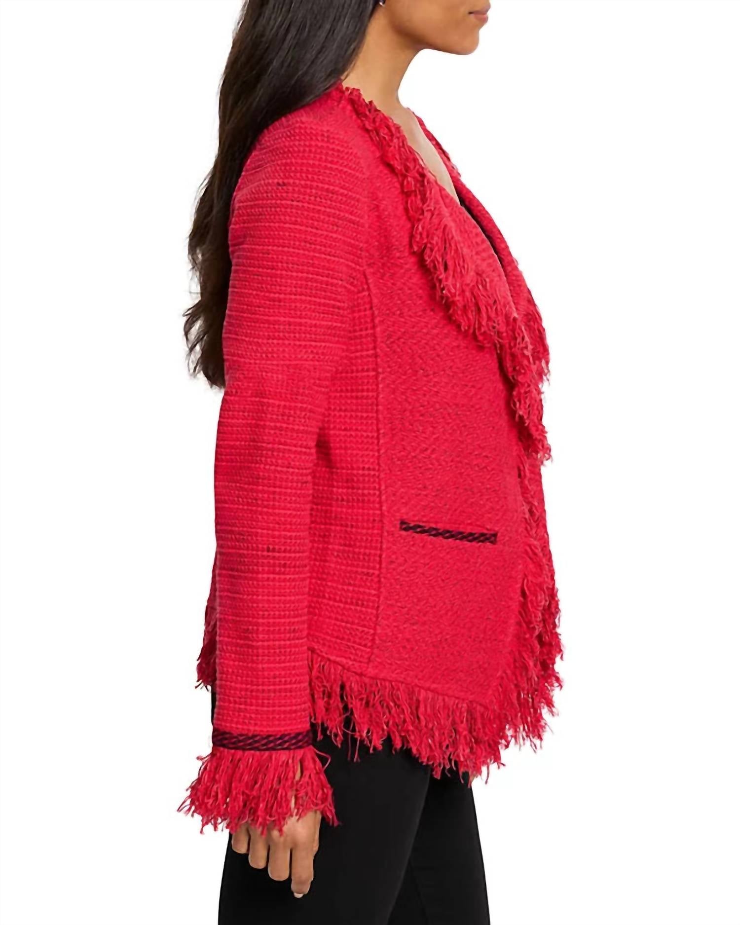 Nic + Zoe - Scarlina Statement Fringe Mix Knit Jacket
