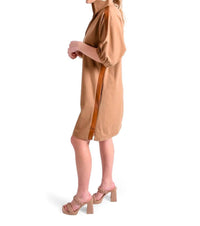 Emily McCarthy Poppy Mini Dress in luggage - women's dress - detail view