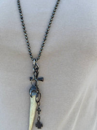 Paula Carvalho Designs - Pyrite Necklace With Horn