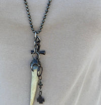 Paula Carvalho Designs - Pyrite Necklace With Horn