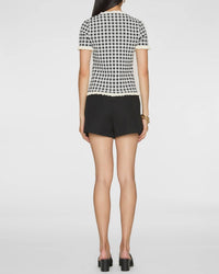 Sea - Saige Gingham Knit Short Sleeve Top