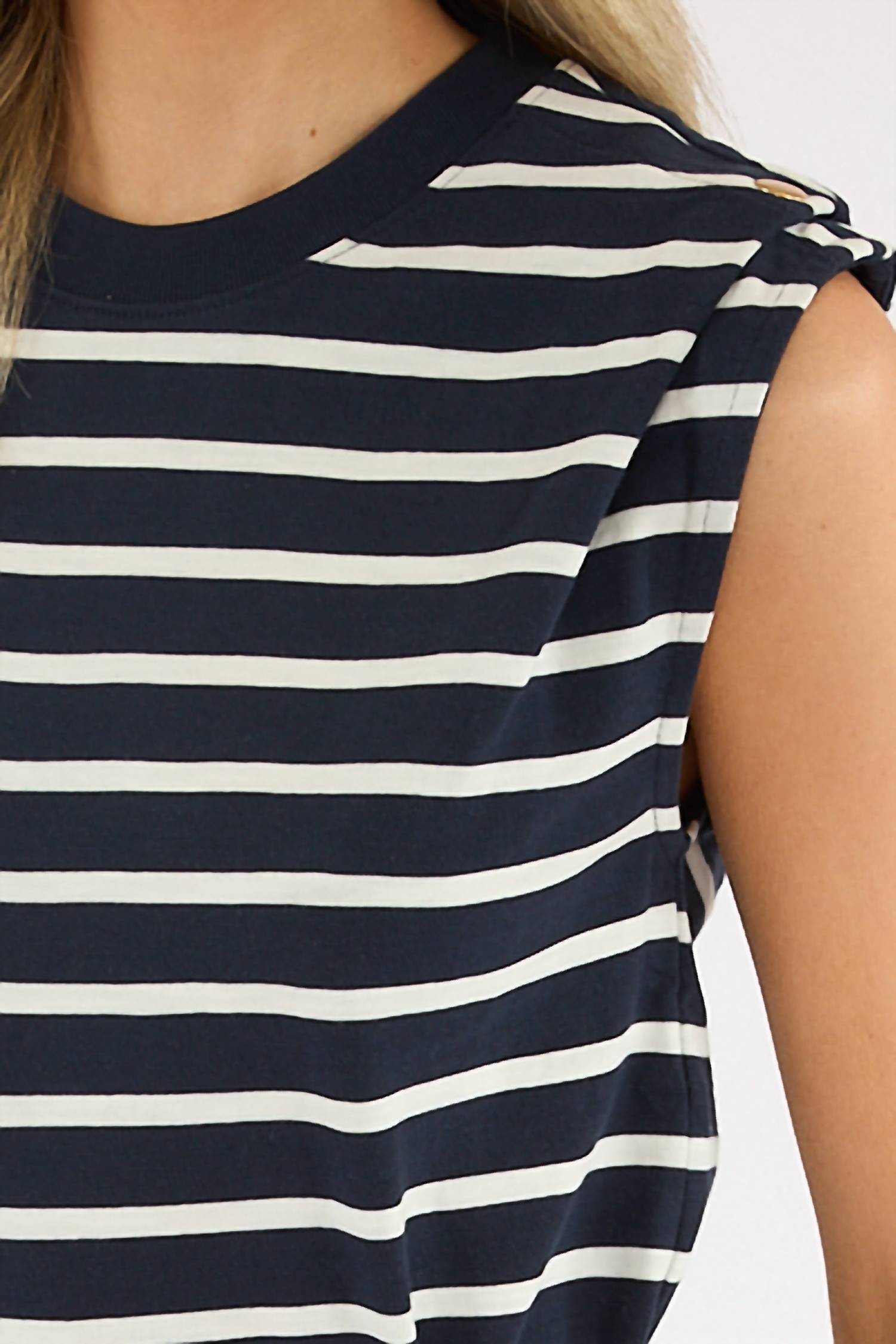 Nation Ltd - Marina Muscle Tee With Shoulder Pads
