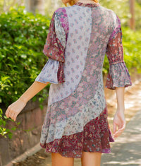 Young Threads - Boho Patchwork Overdyed Babydoll Dress