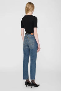 ANINE BING Alessia Tee in black - women's t-shirt - detail view
