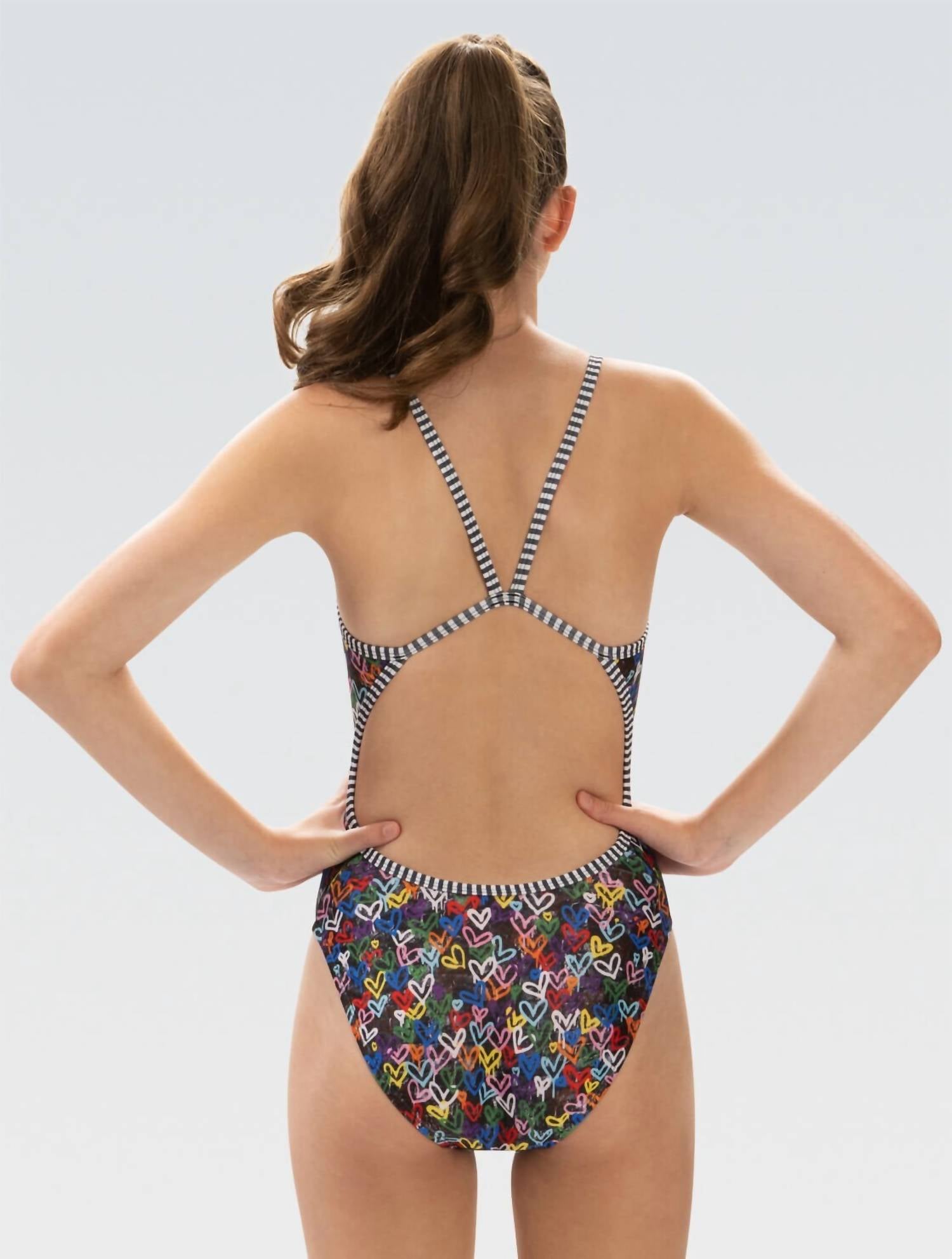 Dolfin Women's Tring Back One Piece in love wins print - women's swimwear - alternate view