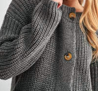 Fun 2 Fun - Chunky Knit Sweater Cardigan