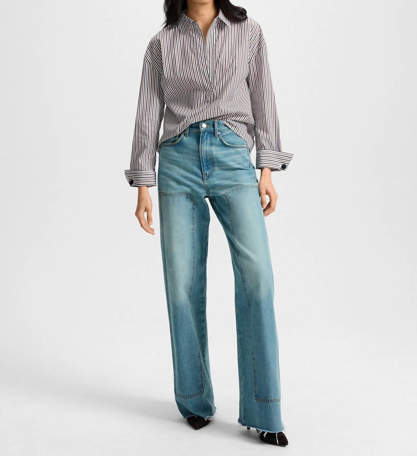 Veronica Beard - Drayond Striped Cuff Sleeve Shirt