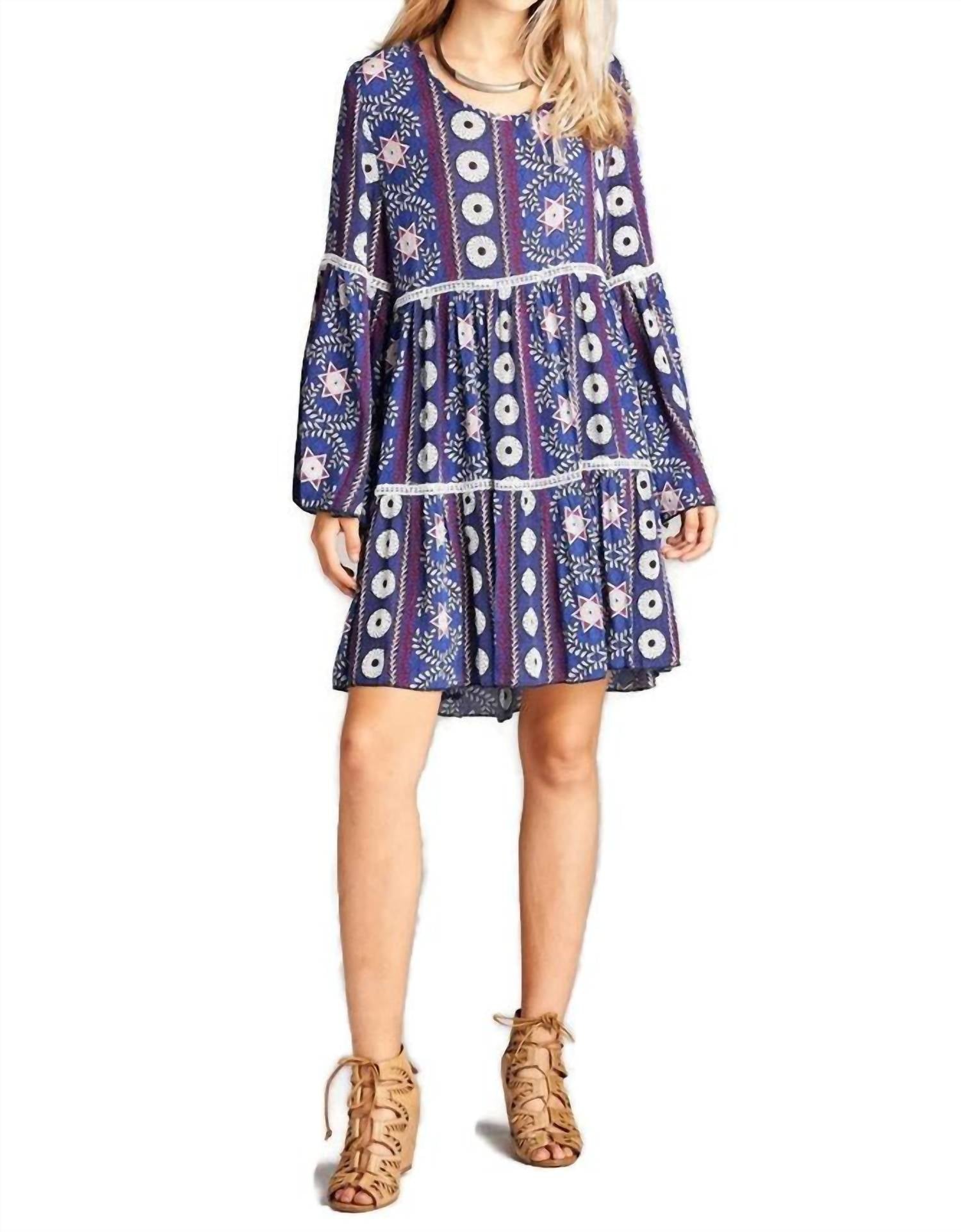 Velzera - Crochet Bell Sleeve Mini Dress