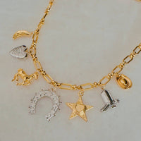 Ellison+Young Women's Wild Western Multi Charm Necklace in gold - women's jewelry