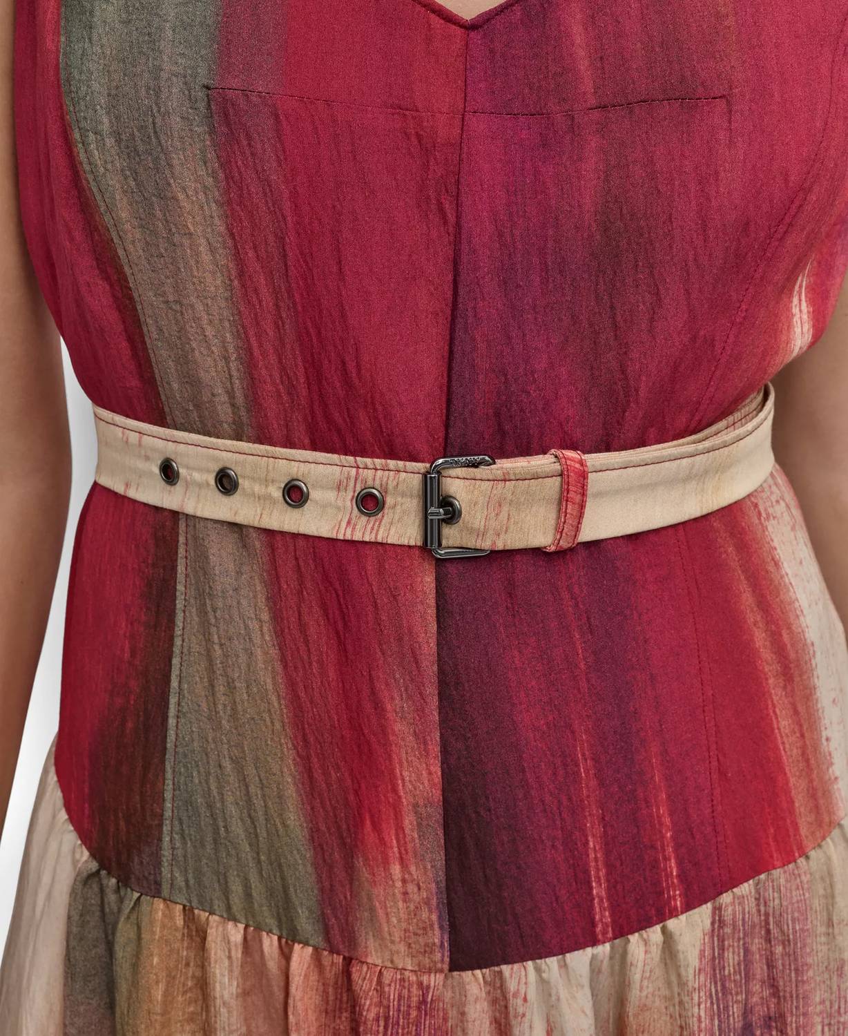 DKNY Abstract-print Midi Dress in red - women's dress - view 4