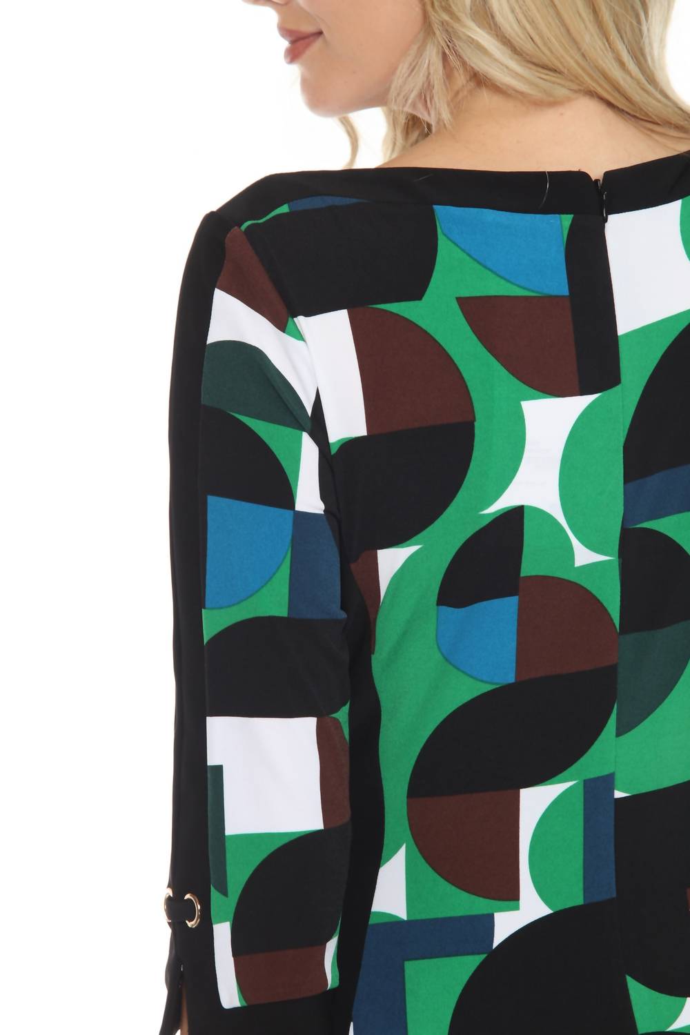 Joseph Ribkoff - Women's Geometric Print Boat Neck Sheath Dress