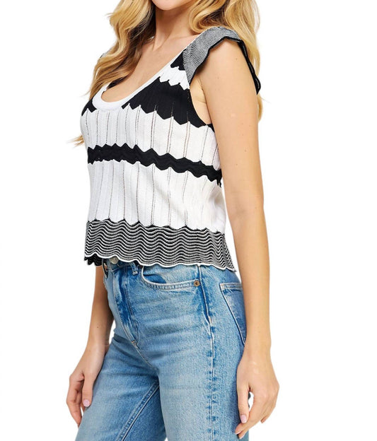 Strut & Bolt - Scallop Pontelle Knit Top