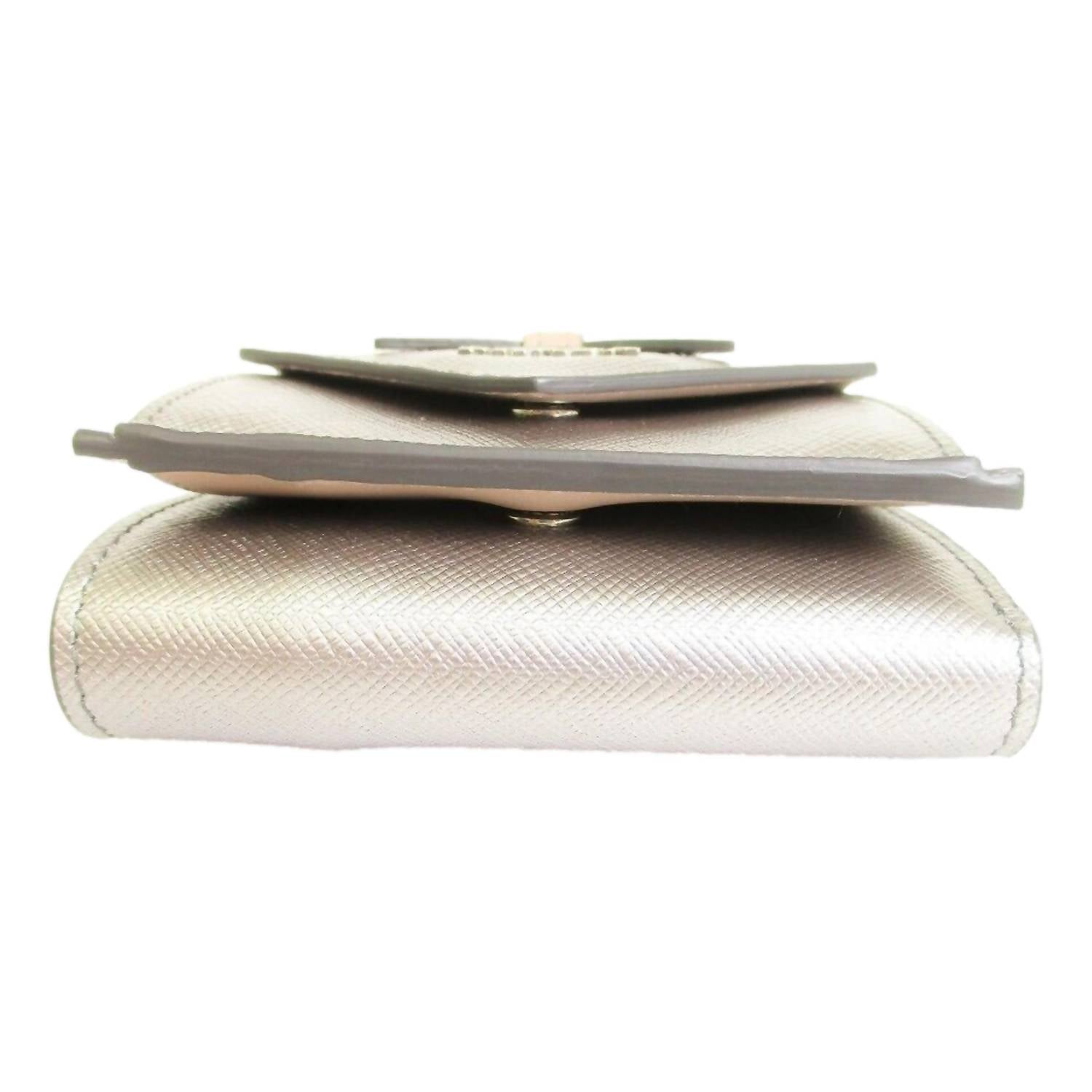 Prada - Women's Ribbon Saffiano Metallic Leather Trifold Wallet