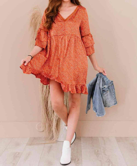 Jodifl - Curtain Call Full Size Run Dotted Babydoll Dress