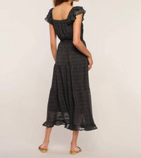 heartloom Vesna Midi Dress in black - women's dress - detail view