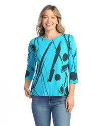 Jess & Jane - Bimba Printed Cotton Top - Plus