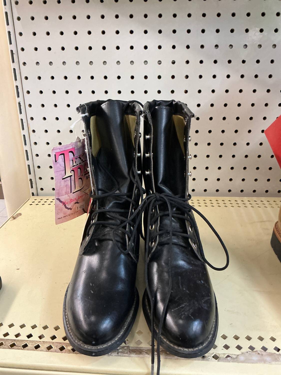 Texas Brand Boots Women's Lace Up Boot in black - women's shoe - alternate view