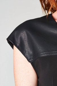 Beautifully - Leather Sleeve Jumpsuit