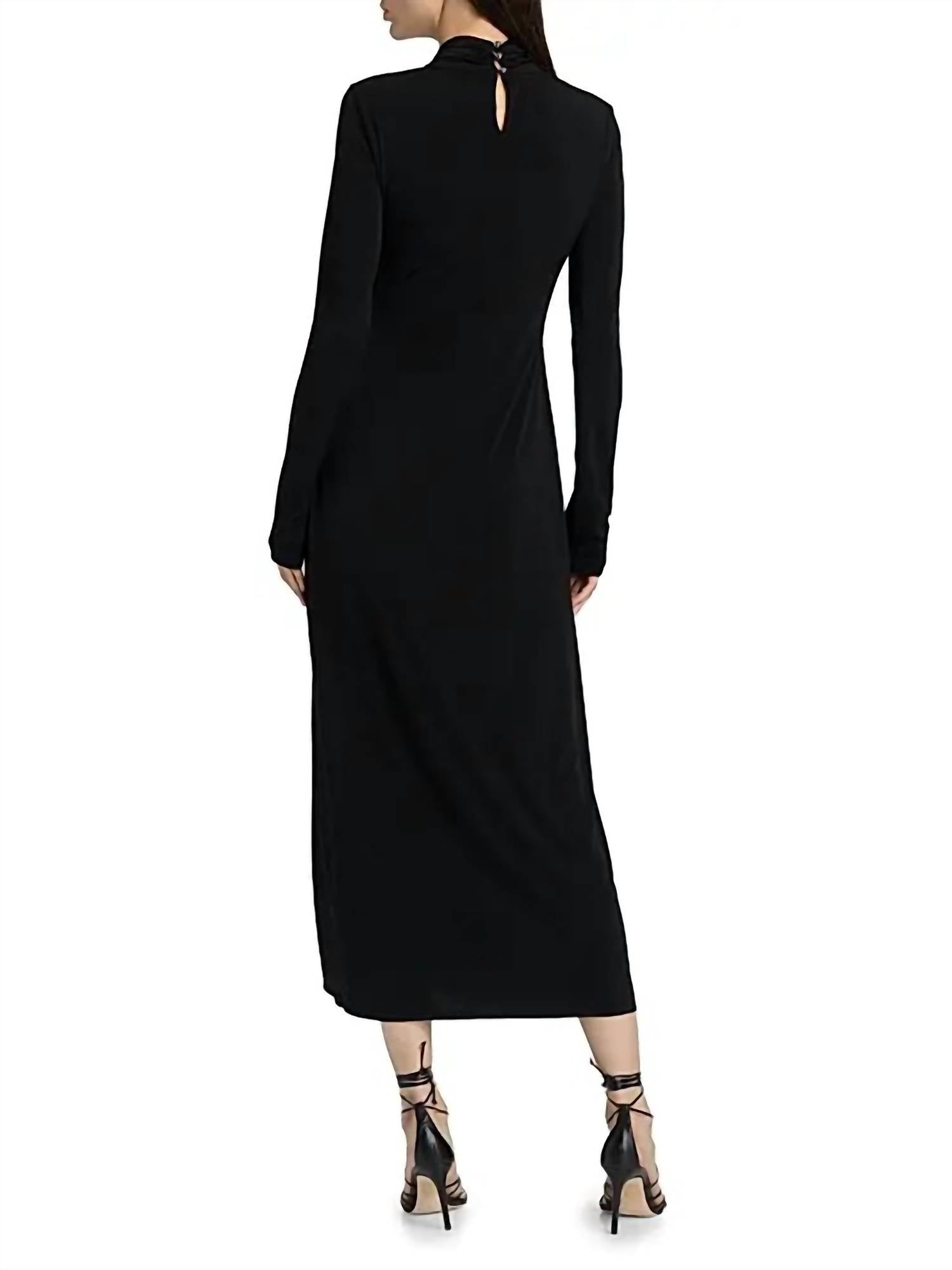 Derek Lam 10 Crosby Krini Midi Dress in black 1 - women's dress - alternate view