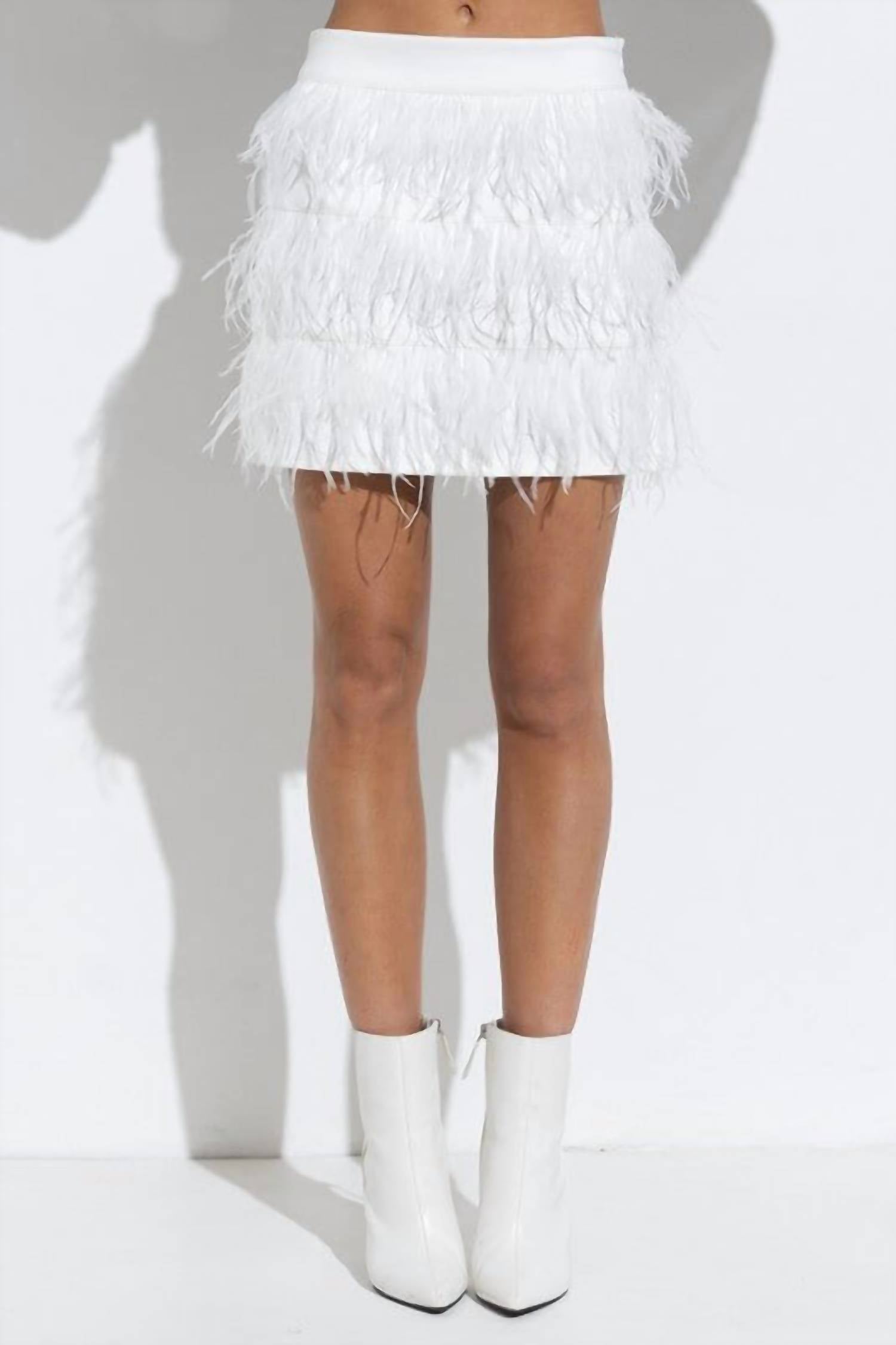 Blue B - Aria Tiered Feather Mini Skirt