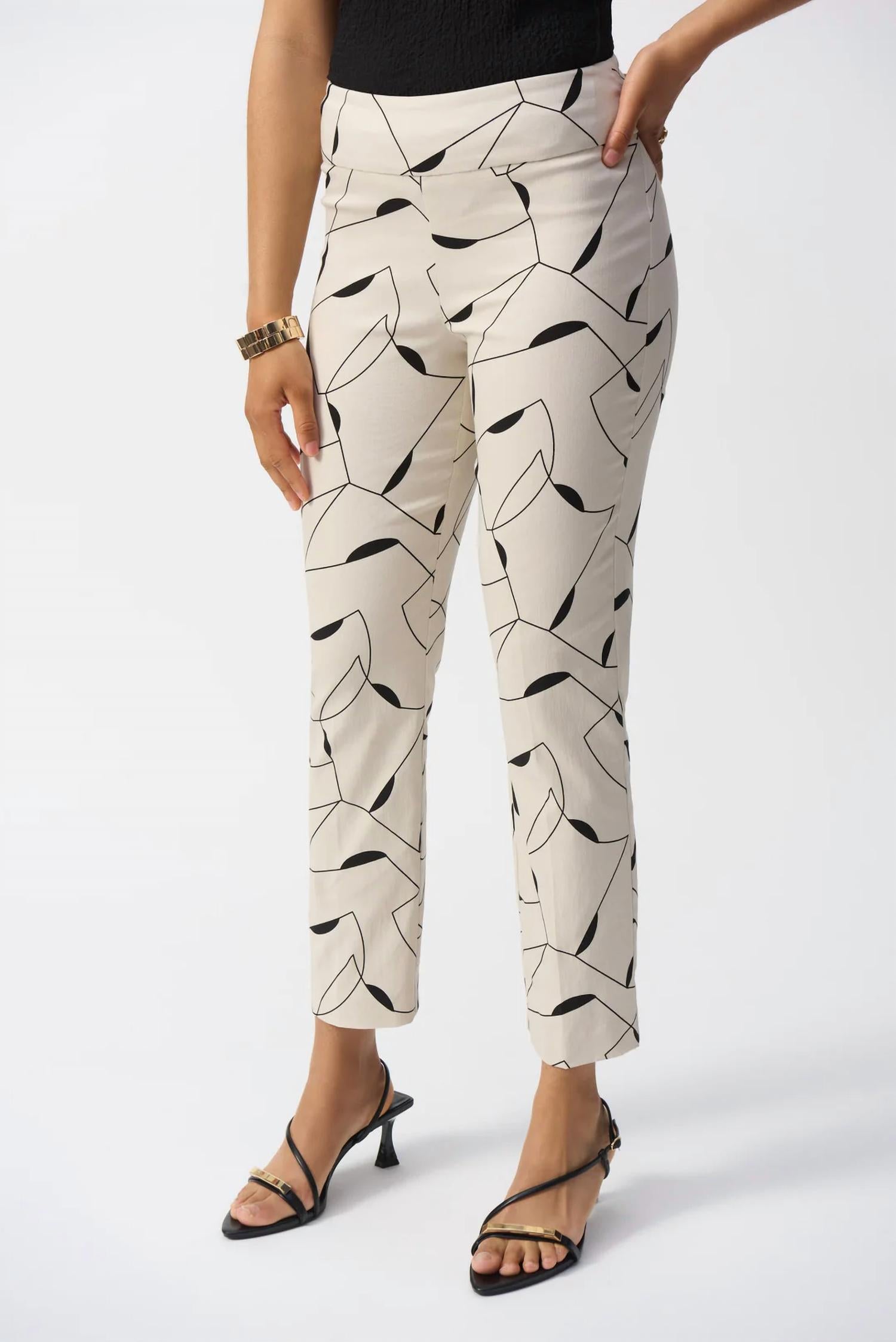Joseph Ribkoff - Geometric Print Straight Leg Pants