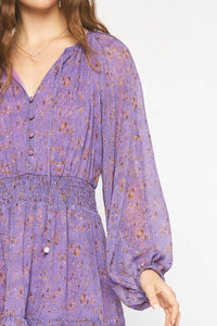 Entro - Long Sleeve Smocked Dress