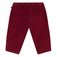 Petit Bateau Boy's Corduroy Pockets Pants in burgundy - kids' joggers - detail view
