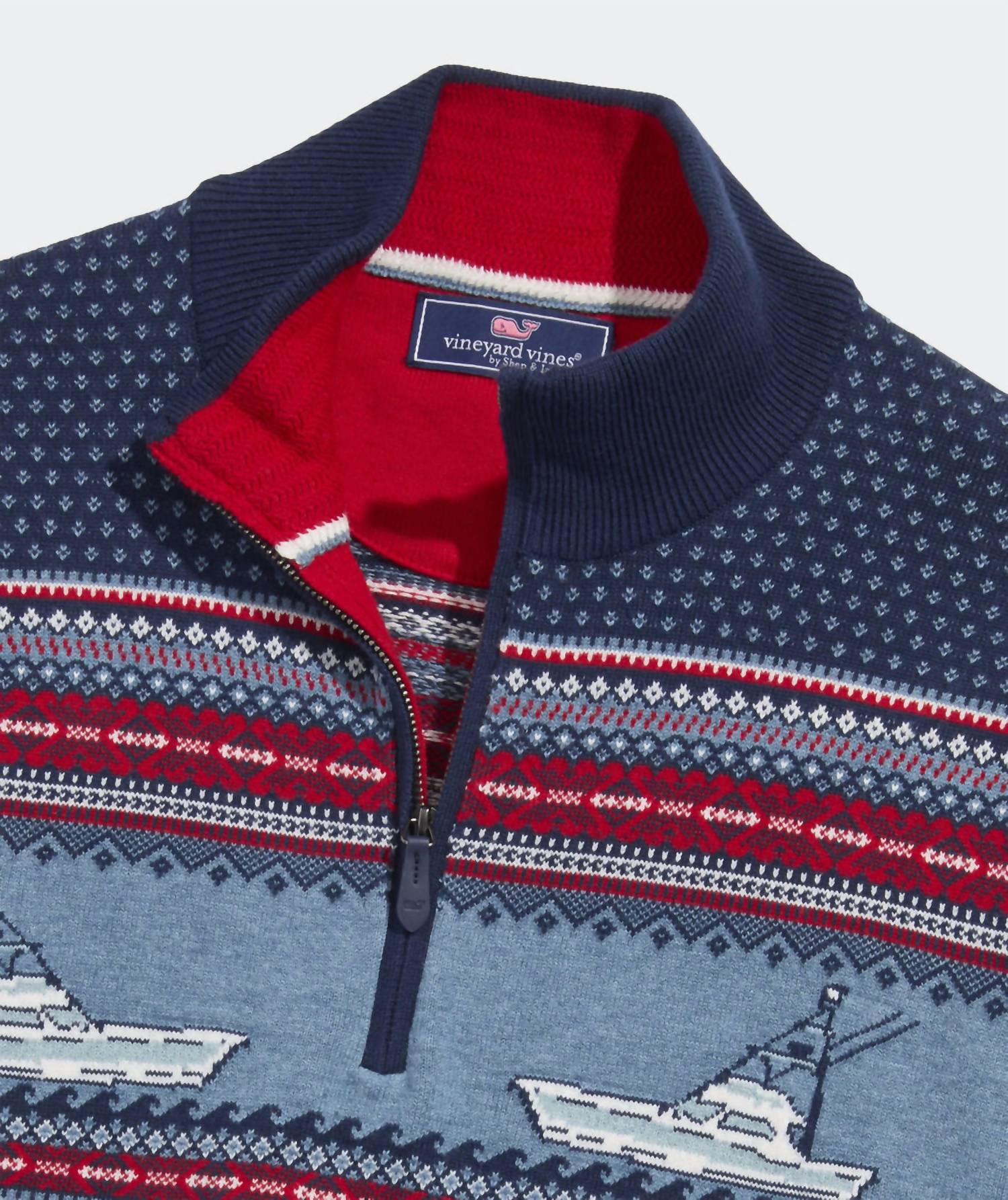 Vineyard Vines - Men's Fishing Fair Isle Quarter-zip Pullover