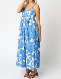 Olivaceous - Patterned Sun Maxi Dress