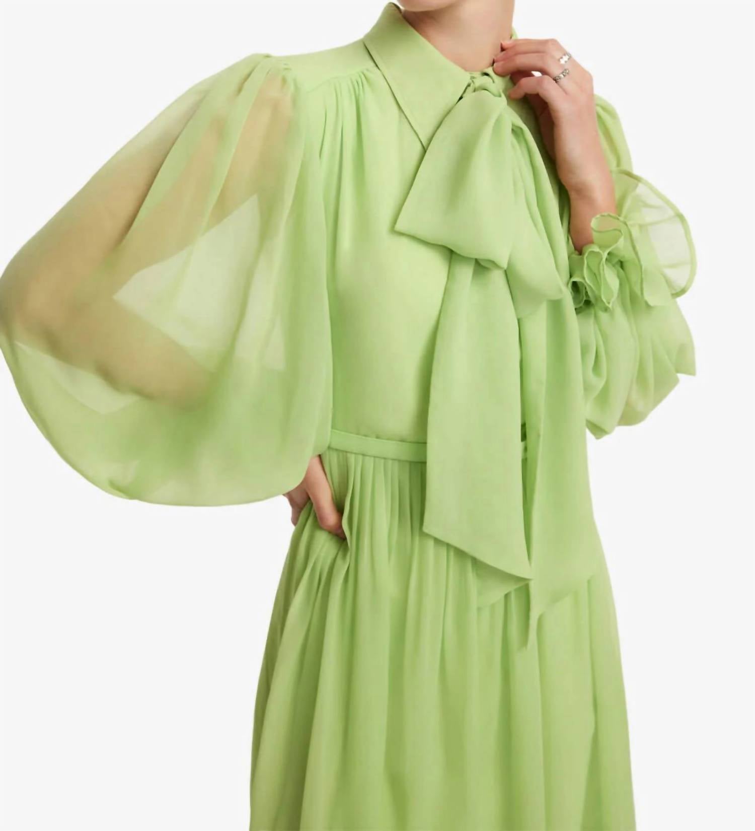 Leo Lin - CASSIE TIE NECK MIDI DRESS