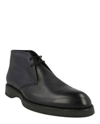 Brioni Men's Desert Leather Ankle Boots in midnight blue - men's shoe