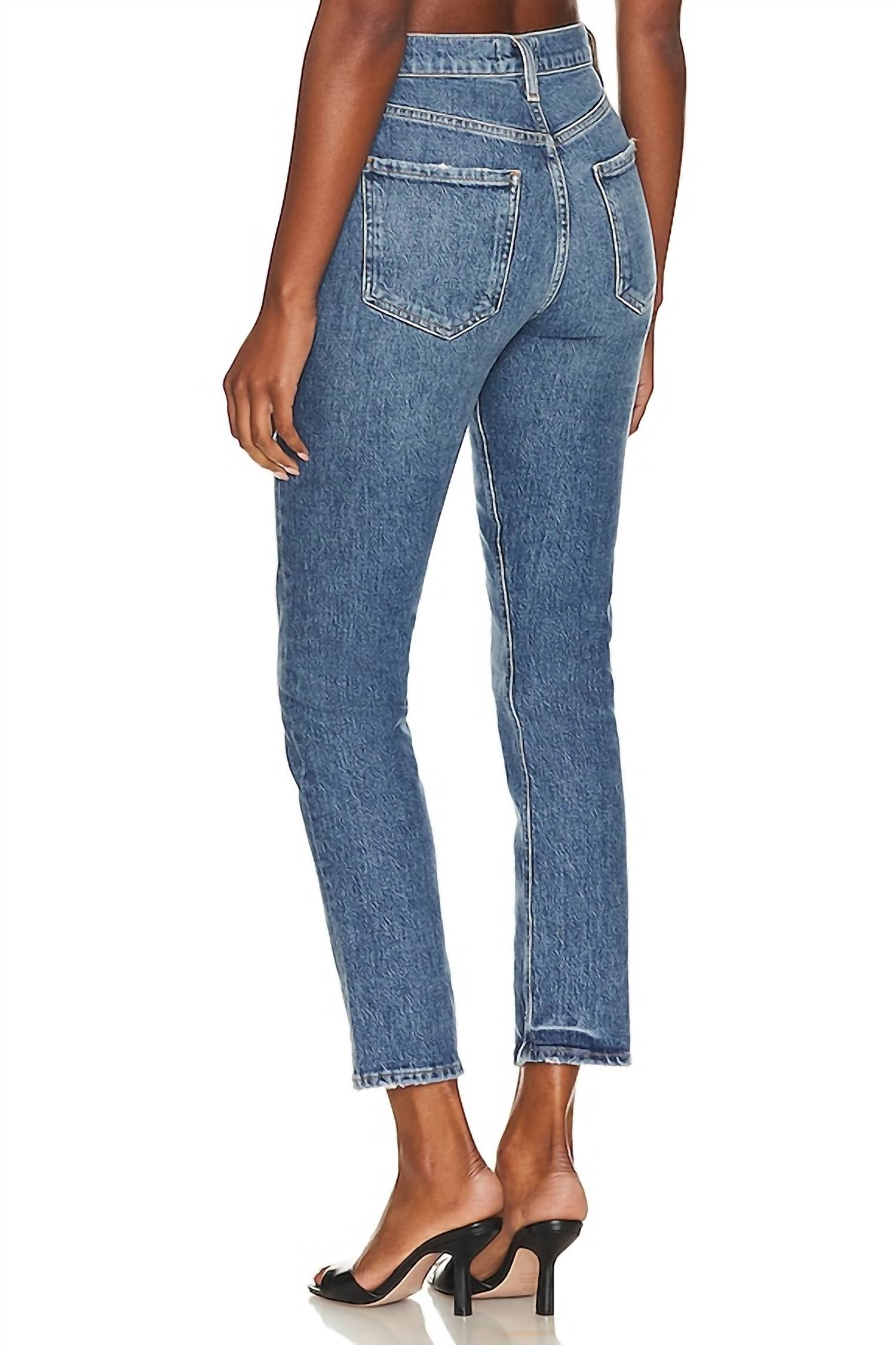 AGOLDE Riley Long High-waisted Straight Leg Jeans in moor - women's jeans - alternate view