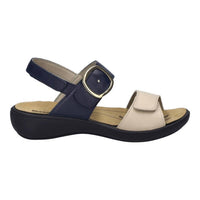 Romika USA Women's Ibiza 12 Leather Sandals in white dark blue - women's sandal - detail view