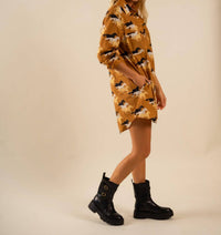 Care Tucker - Preslie Poplin Shirt Dress - All Over Wild Horses Pattern