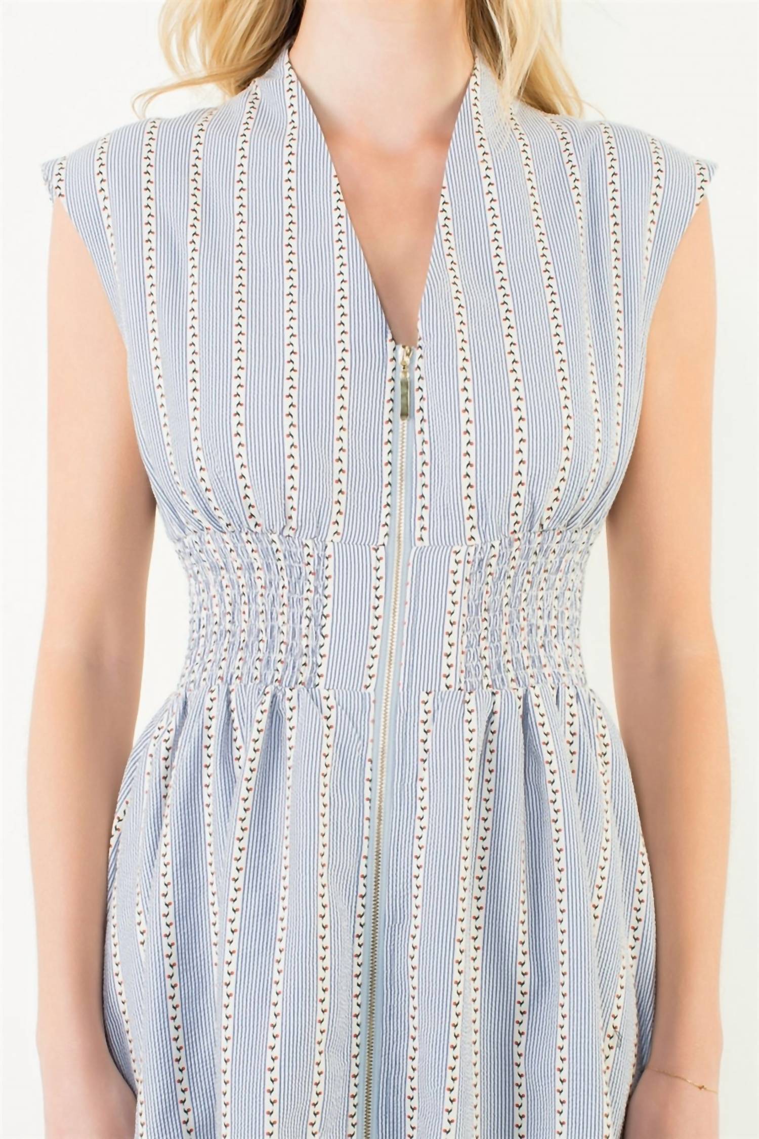 Thml - Striped Floral Pattern Midi Dress