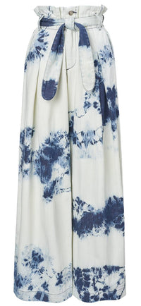 Untourage the Label Austyn Wide Leg Pants in blue ivory - women's pants - alternate view