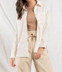 Blu Pepper - Corduroy Button Up Shacket