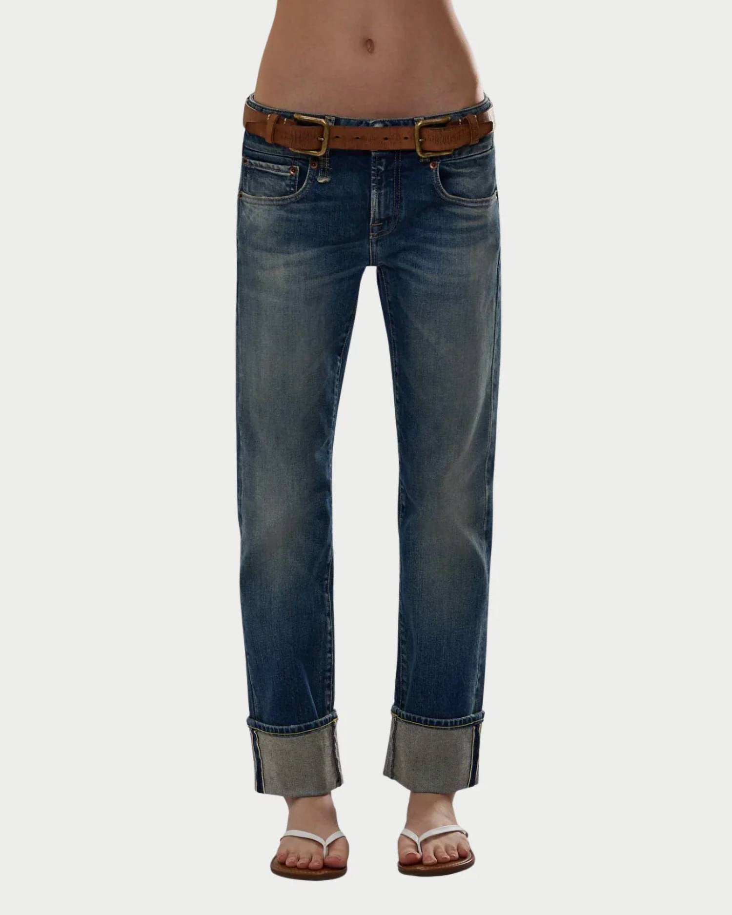 R13 - Cuffed Boy Straight Jeans