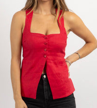 Olivaceous - Hailee Linen Top