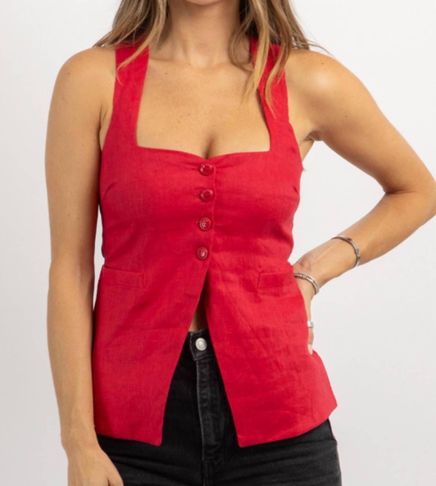 Olivaceous - Hailee Linen Top