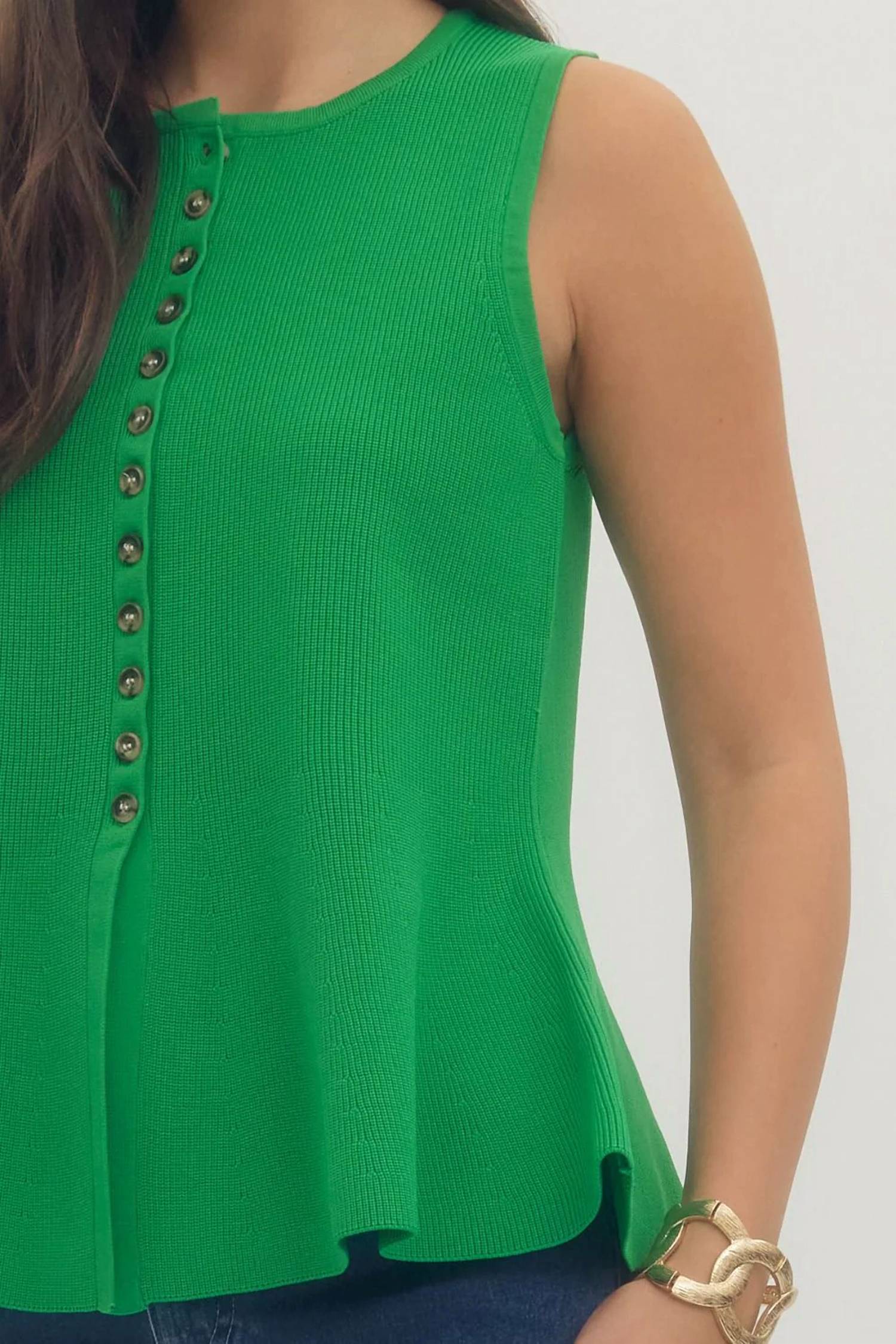 Entro - Emerald Elegance Peplum Top