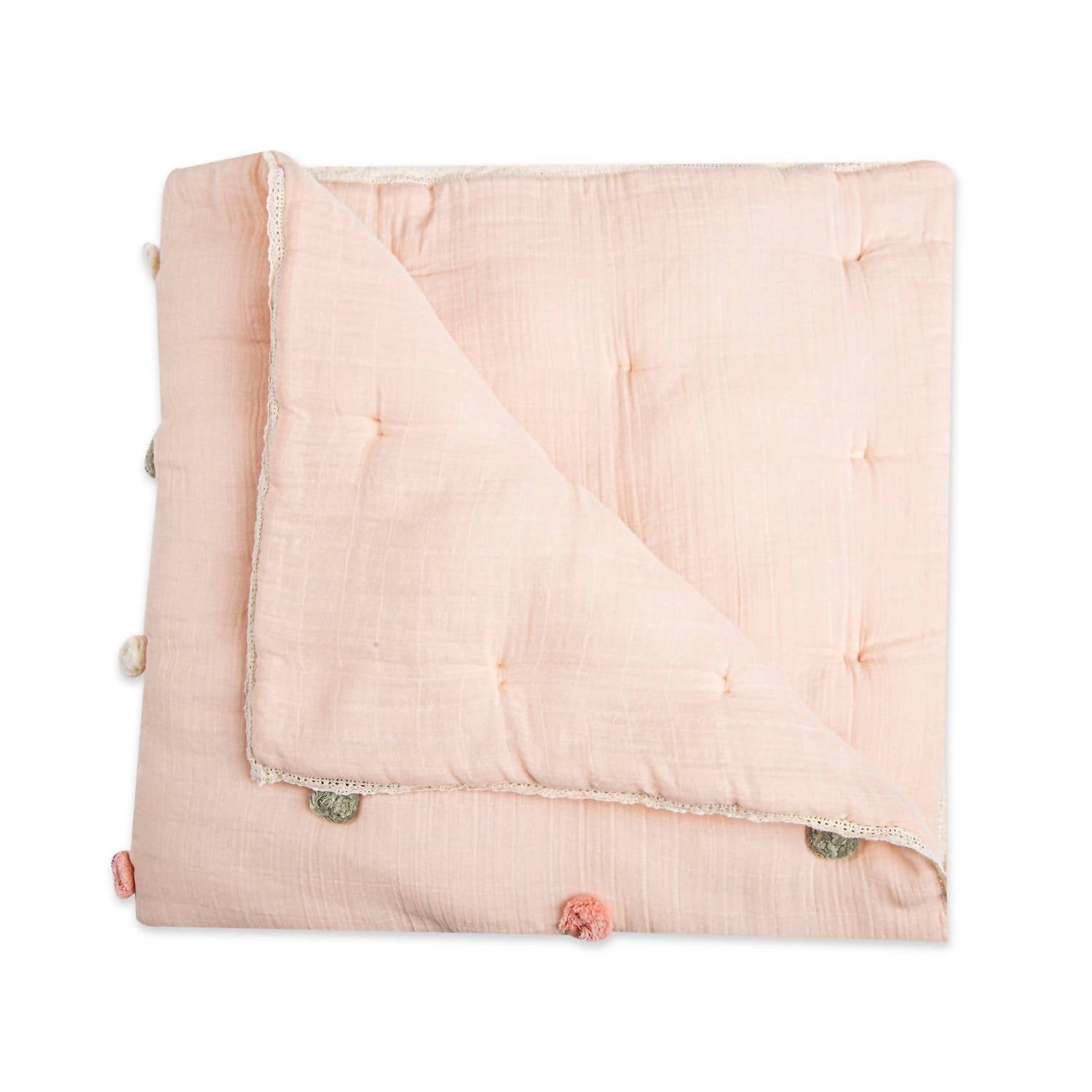 Crane Baby - Parker Pom Quilted Baby Blanket