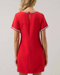 Sugarlips - Kaitlyn Rhinestone Shift Mini Dress
