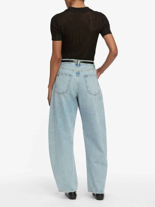 Frame - Ribbed Short Sleeves Cropped Polo Shirt