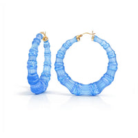 Gold & Honey - Women's Lucite Bamboo Hoop Earrings